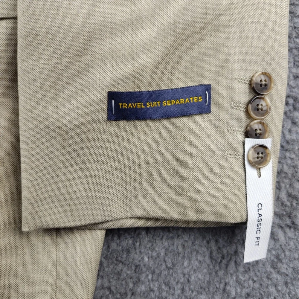 Stafford Travel Suit Separates Tan Blazer Classic Fit 46 Reg Wool Blend NWT